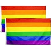Flaglink Gay Pride Flag 3x5 Fts - Rainbow Flag Banner 2 Pack