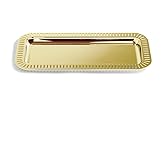 Anna New York Striations Rectangular Serving Tray, Small, Gold