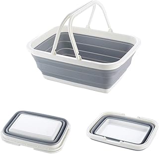 Voarge Multifunktionale großen faltbaren Einkaufskorb, Rectangular Multifunktionsklappbarer Einkaufskorb Faltbarer Silikon Plastikaufbewahrungskorb Wäscherei Hamper