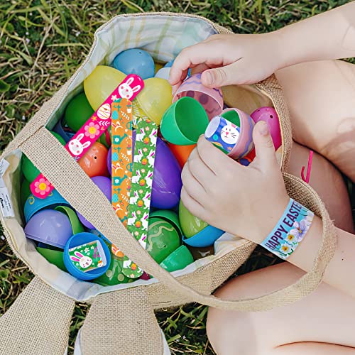 Koogel Easter Slap Bracelets for Kids, 48PCS Easter Slap Snap Bands Toys Gifts for Easter Eggs Basket Party Favors Bags Fillers Class Rewards