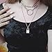 Gothic Dark Style Multilayer Lock Chain Necklace Black Leather Choker Punk Rave Jewelry Pendant Women Black Leather Choker