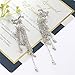JUESJ Shooting Star Long Tassel Dangle Earring for Women Girls (Silver)