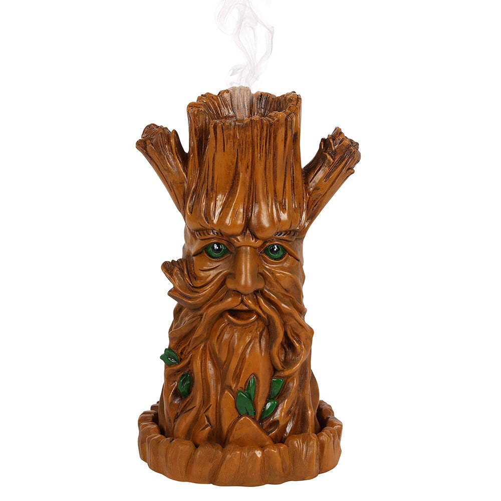 Eye-Catching Dark Brown Large Tree Man Incense Cone Holder - 29cm x 16cm (1 Pc.) - High Quality Resin Material - Enhance Relaxation & Meditation - Ideal for Artistic Home Decor