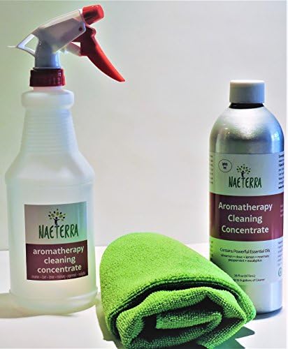 Naeterra Aromatherapy Cleaning Concentrate Starter Pack 16 Oz Concentrate, 24 Oz Sprayer, 2 Micro Fiber Towels - Compare to Natural Cleaner - We Guarantee You'll Love It