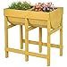 NanaPluz Wooden Raised V Planter Free Standing Garden Bed Elevated Vegetable Flower Planting Box with Ebookthumb 2