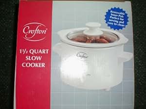 Amazon.com : Crofton 1.5 Qt. Slow Cooker -- Removable stoneware inner