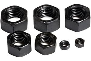 Non-Standard Black Steel Hexagon Nuts Hex Screws Nuts M7/M9/M11/M13/M15/M17/M19/M21-M38 (M7-1.0, 10)