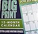 12-Month 2016 Big Print Wall Calendar