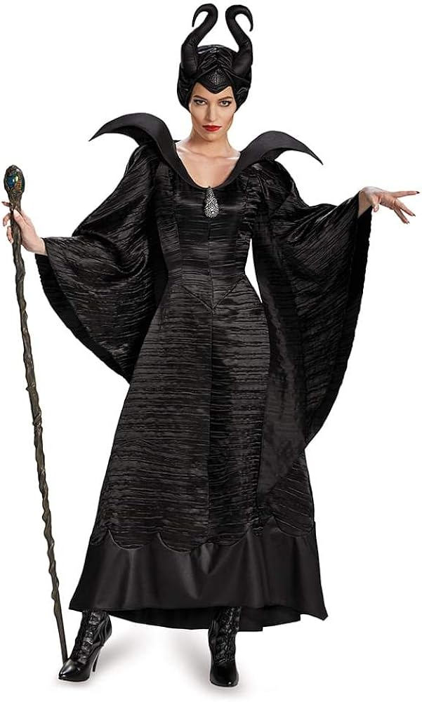 Disguise Adult Deluxe Maleficent Christening Black Gown Costume: Clothing