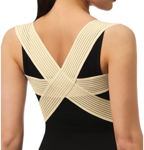 Posture Brace, Back Support for Women, Men & Children, Beige, Medium