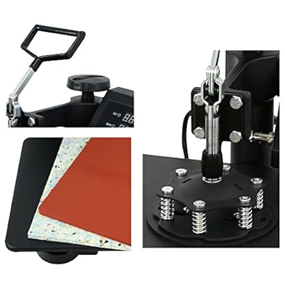 F2C Pro 5 in 1 Swing-Away Digital Transfer Sublimation Heat Press Machine Hat/Mug/Plate/Cap/T-Shirt Multifunction New Black((5 in 1 Swing Away) - Image 5