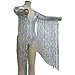Pinda Boho Hippie Festival Rave Holographic Sequin Fringe Bodysuit Jumpsuit