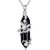 Vadmans Black Tourmaline Necklace Sterling Silver Animals Pendant Crystal Healing Jewelry Gifts for Women Men