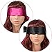 Hestya 2 Pack Sleeping Mask Satin Eye Mask (Black Red) Blindfold, 150 cm