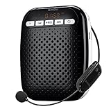 Wireless Voice Amplifier 10W Portable Microphone and Speaker Rechargeable Waistband Pa System Supports MP3 Format Audio Classroom Microphone for Teachers, Tour Guide, Fitness Instructors