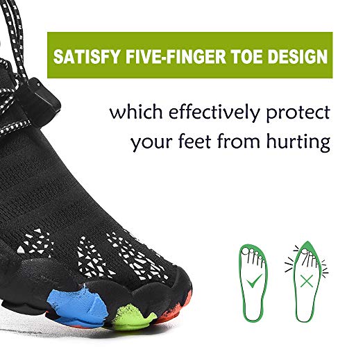 Mens Womens Water Shoes Aqua Shoe Swim Socks Quick Dry Barefoot for Boating Fishing Diving Surfing with Drainage Driving Yoga Upstream Black C 8.5 M US Women/7 M US Men - Thumbnail 3