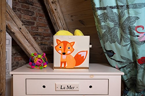 Murtoo Toy Bin Foldable Storage Cube Box Eco Friendly Fabric Toy Storage Cubes Organizer for Kids Toy Chest, 11 Inch (Fox)