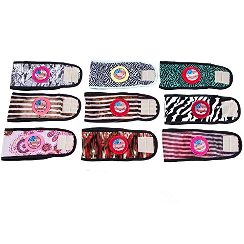 VIILER Pack of 4 Random Colors Reusable Diapers and Durable Dog Belly Bands for Small and Middle Male Boy Dogs (L - Adjustable Waist:12.4"-13.6")