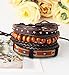 LOLIAS 18Pcs Leather Chakra Bead Tribal Bracelet for Men Women Charm Ethnic Wood Beaded Hemp Bracelets Boho Wristbands