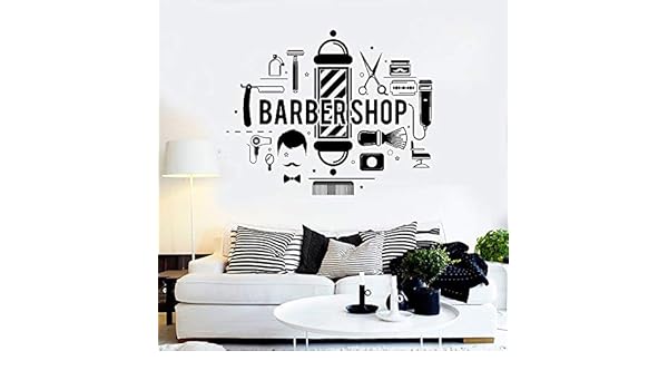 supmsds Barbershop Words Tatuajes de Pared Sala de Estar Decorar ...