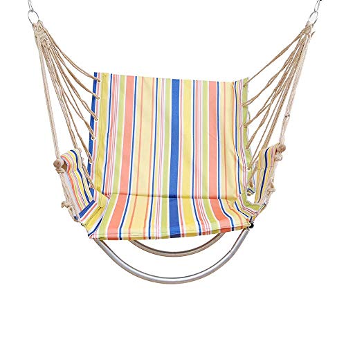 ACHdc Hammock Chair, Outdoor Garden Hammock Swinging Hanging Seat Chair, Double Curved Steel Tube Fixed Design, Max Load 330lbs (Color : C)