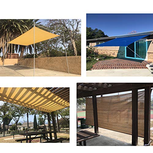 Eden's Decor Flat-Edged Rectangular 6' X 8' Beige UV-Blocking Sun Shade Sail for Outdoor Patio, Swimming Pool & Pergola Cover