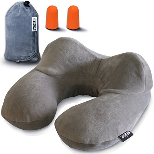 Inflatable neck pillow