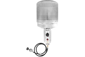 YASWIN Patio Heater Burner Head Replacement Assembly for Outdoor Propane 46,000 BTU Patio Heaters Double 304 Stainless Steel Cover Burner(Only Fit 2.55In Pole Generic)