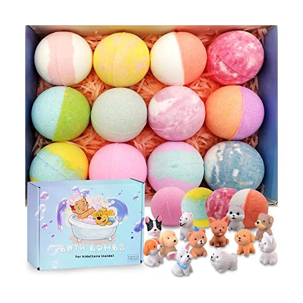 Bath Bombs for Kids with Surprise Toys Inside kids Bath Bombs Gift Set Bubble Bath Bombs for Girls and Boys(12pcs 3.5oz…