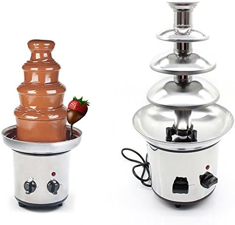 170W Stainless Steel Chocolate Fountain Chocolate Waterfall Fountain Fondue (4 Layers)