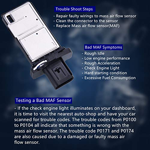 JOJOY LUX 7-50031 Direct Replacement Mass Air Flow Sensor Meter MAF 3L3A-12B579BA AF10140 for for Ford Lincoln Madza Mercury and More - Thumbnail 6