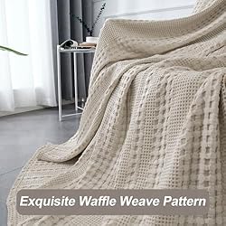 PHF 100% Cotton Waffle Weave Throw Blanket