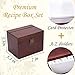 VINEALLEY Handcrafted Vintage Wood Recipe Box with 50 4x6 Recipe Cards and 24 Dividers & Kitchen Recipe Holder & Card Protector, Large Recipe Organizer Box, 300+ Recipe Index Cards Storage, Gift Box
