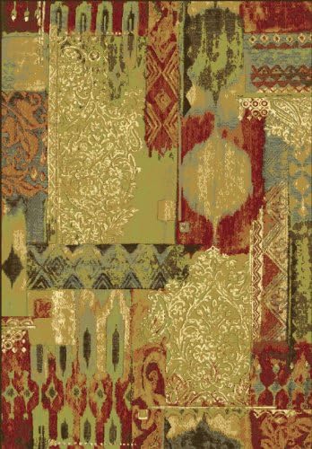 Contemporary 2'x3'5" Rectangle Area Rug in Sage-Scarlet color from Bequest Collection