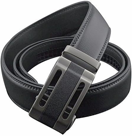 MyshineStyle Classic Men's No Holes Leather Belt Great Gift For Christmas (110)