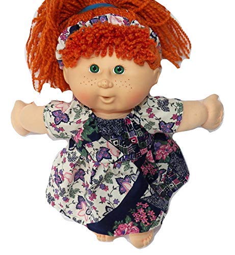 Cabbage Patch Doll Clothes fits 16" Girl Includes One Blue, pink, and purple Floral Print Dress and Headband - NO DOLL