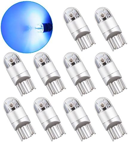 Lesercfbry 10PCS T10 led bulbs 1.5W Super Bright 168 194 W5W T10 Wedge 3030 2SMD Interior Bulbs 12V-24V 6000K Suitable for cars and trucks £¨Blue£