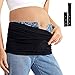Gratlin Women's Maternity Seamless Pregnancy Belly Band with Pants Extenders Black Large