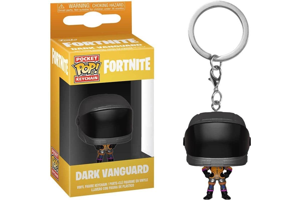 Funko LAST LEVEL- Pocket Keychain Pop Fortnite Dark Vanguard, Multicoloured (1), Colour, Assorted Model