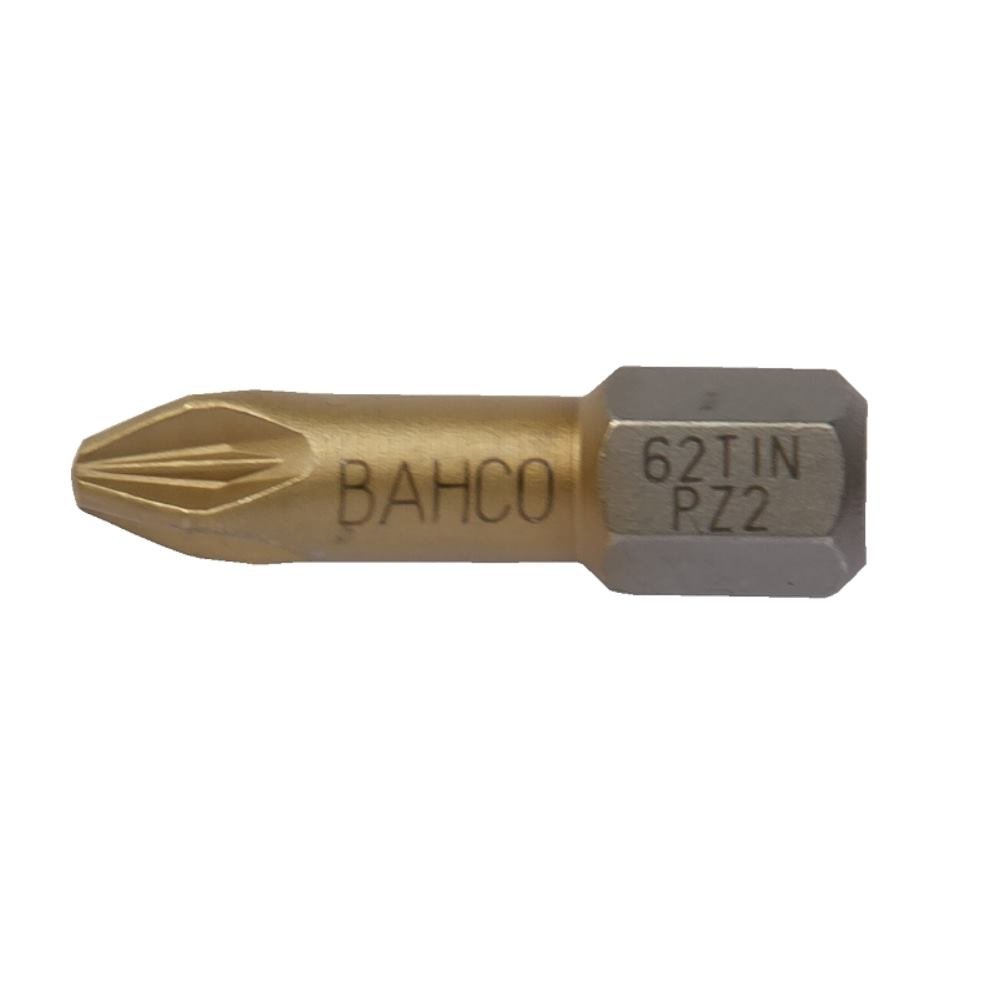 Bahco 62TIN/PZ1 Pz1 Tin Bit for Pozidriv Head Screws, Gold/Grey, 25 mm, 10-Piece