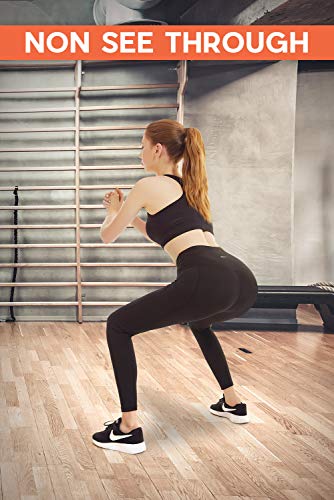 FETY Women's High Waist Leggings Full-Length Yoga Pants with Side/Hidden Pockets, Tummy Control Workout Running 4 Way Stretch Pants for Women