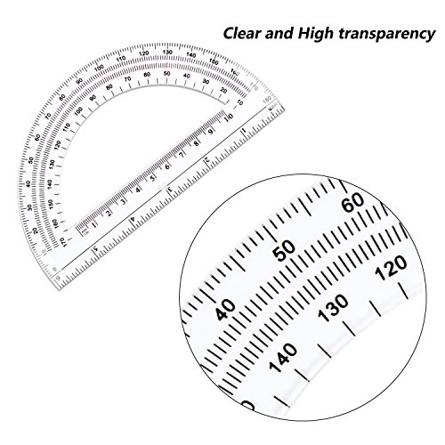 24 Pack Protractors Esee Plastic Protractor for School Teachers and
