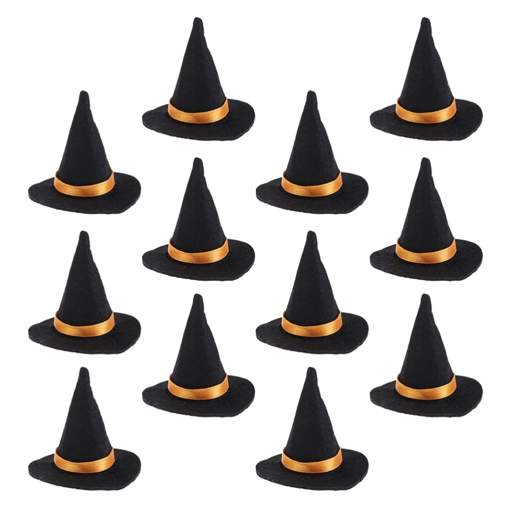TOYANDONA Halloween Mini Witch Hat Wine Bottle Topper Felt Caps for Party Decorations Diy Crafts Festive Wine Bottle Covers for Halloween Celebrations