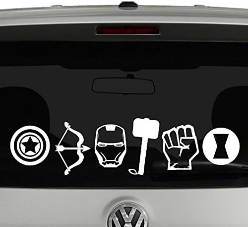 Superheros Icons Vinyl Car Truck Decal Sticker Comic Book Movie Characters Movies White 12"