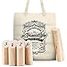 Skittles Yard Games Bowling Set, Outdoor Family Wooden Lawn Games, Made with Durable Rubber Wood with Canvas Bag for All Family Ages, for Kids to Learn Math and Social Skills