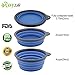 Roysili Collapsible, FDA Approved, BPA Free Silicone Travel Bowl for Dog Cat Food and Water, 40 oz., Large, Blue