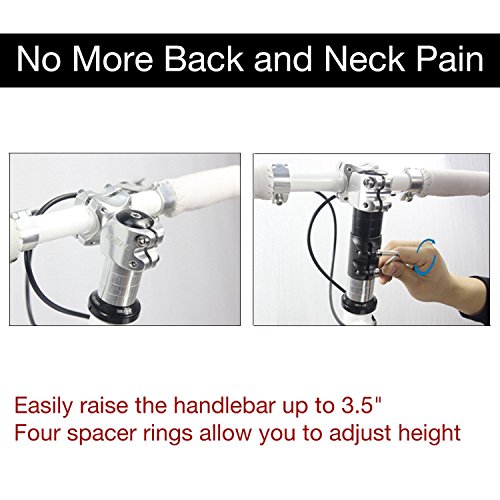 MTB Bicycle Bike Riser, Fork Stem Extender Bicycle Handlebar Alloy Stem Head Up Adapter Flexible and Easy Installation Adaptor 1-1/8" Rise 28.6 x 117mm