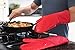 BPA-Free Silicone Oven Mitts Ultra Heat Resistant up to 500°F - Oven Mitts with Thick Cotton Liner - Long Slip Resistant Pot Holders, Flexible Oven Gloves - Canyon Red 13.7