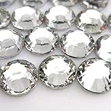 Zbella 3,000 Piece Resin 14-Facet Flat Back Round Rhinestones, Many Sizes and Colors (4mm, Crystal)