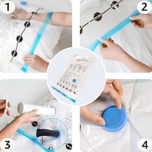 Amazon Basics Vacuum Storage Bags with Hand Pump for Travel, Space Saving photo 10